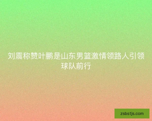 刘震称赞叶鹏是山东男篮激情领路人引领球队前行