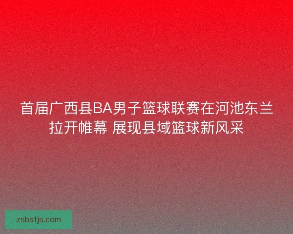 首届广西县BA男子篮球联赛在河池东兰拉开帷幕 展现县域篮球新风采 首届广西县BA男子篮球联赛在河池东兰拉开帷幕 展现县域篮球新风采